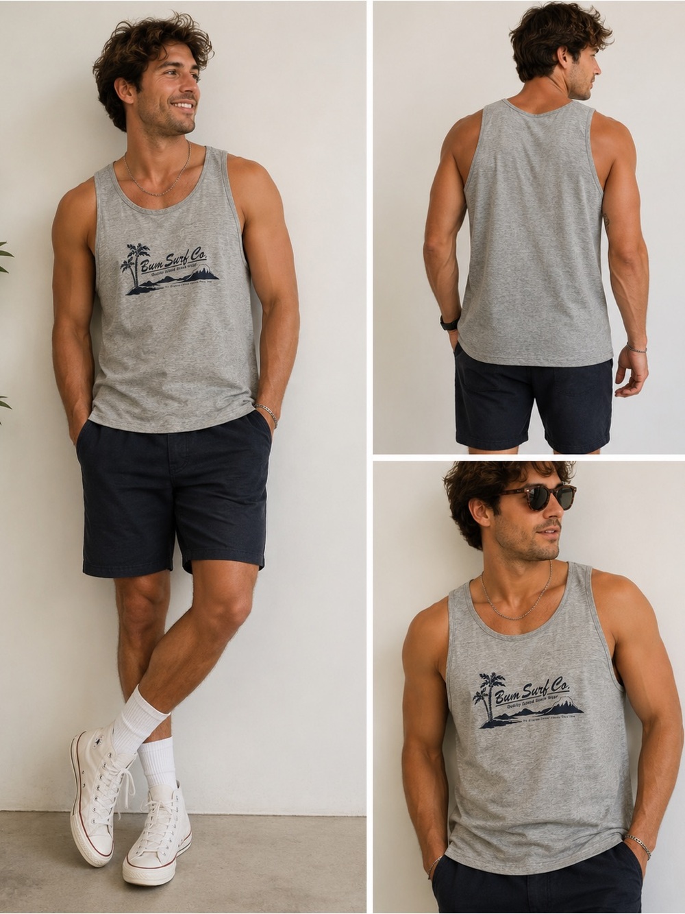 B.U.M. Equipment Bum Surf Co. Gray Tank Top – Size Large
